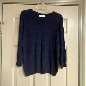 Jones New York Dark Blue Crew Neck Sweater
